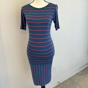 LuLaRoe Julia Soft Striped Dress I XS